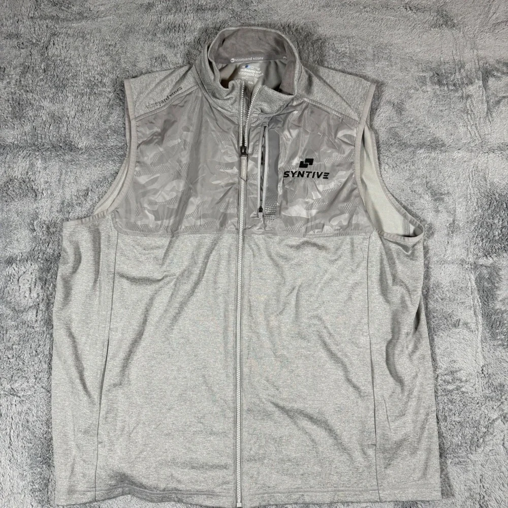 Vineyard Vines On‎ the Go Fairhaven Vest Performance Full ZIp Gray Mens XXL